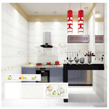 glossy matching decoration tile and border for kitchen and bathroom